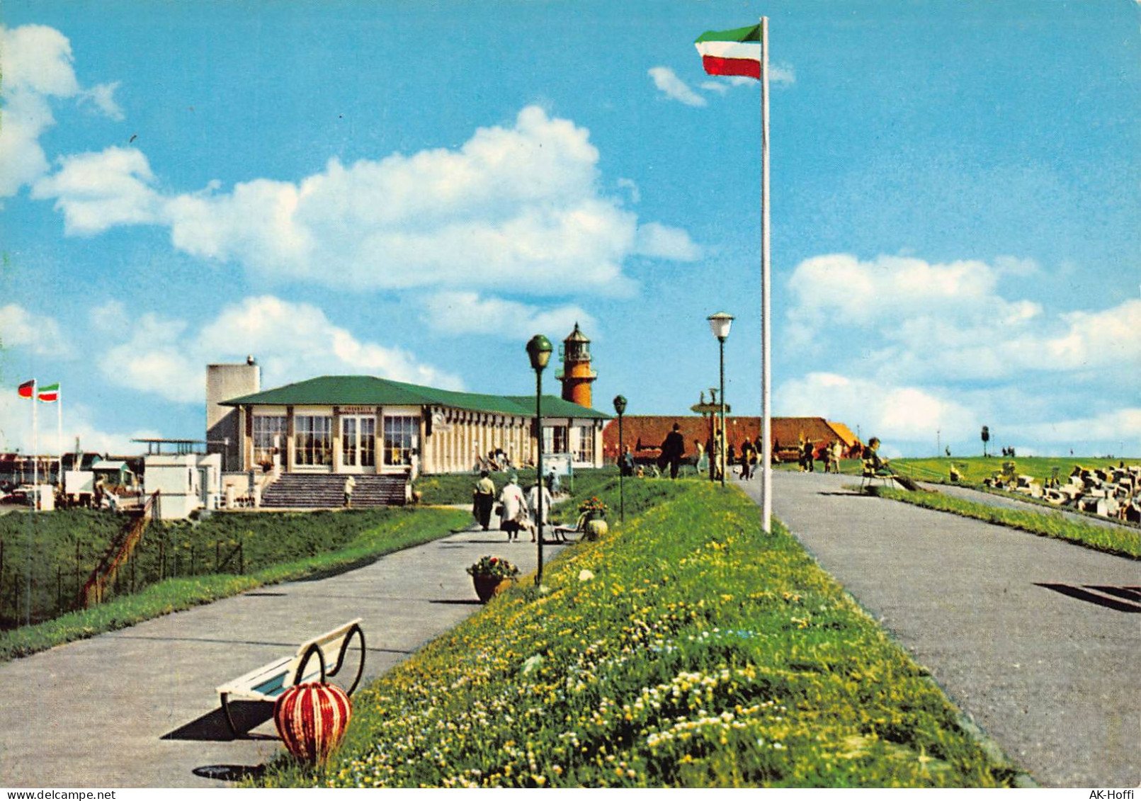 Büsum - Deichpromenade Am Südstrand Mit Liegehalle - Büsum