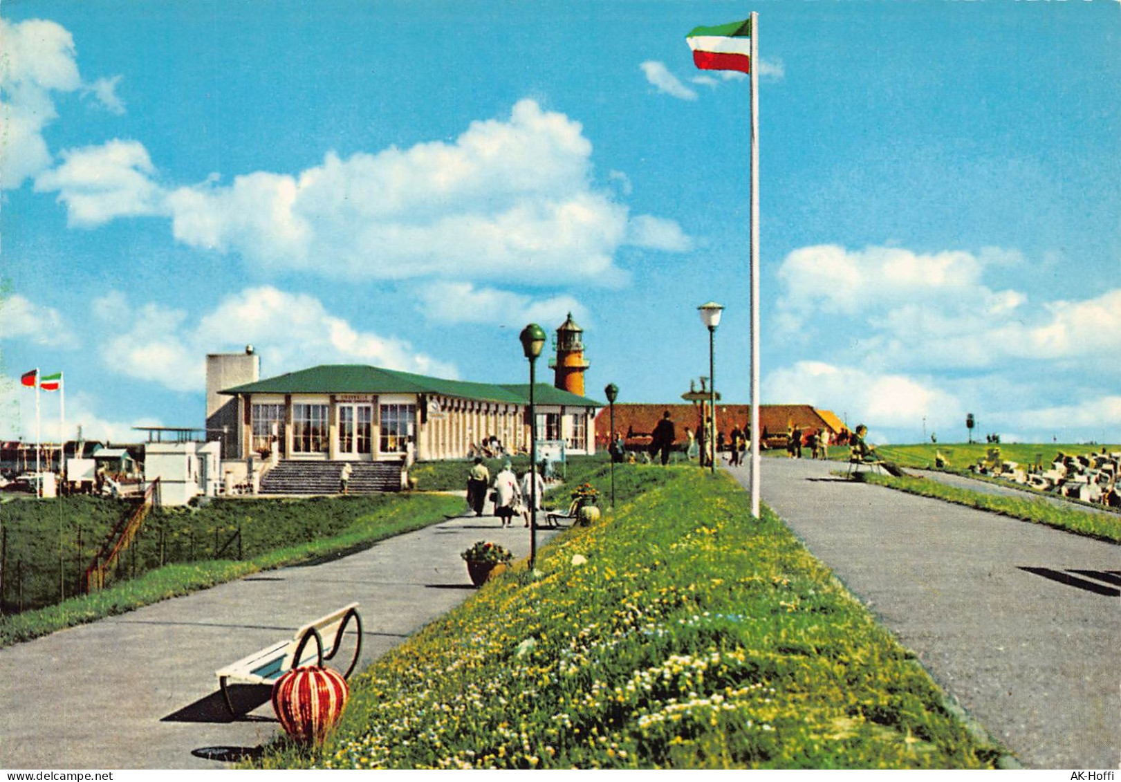 Büsum - Deichpromenade Am Südstrand Mit Liegehalle - Buesum