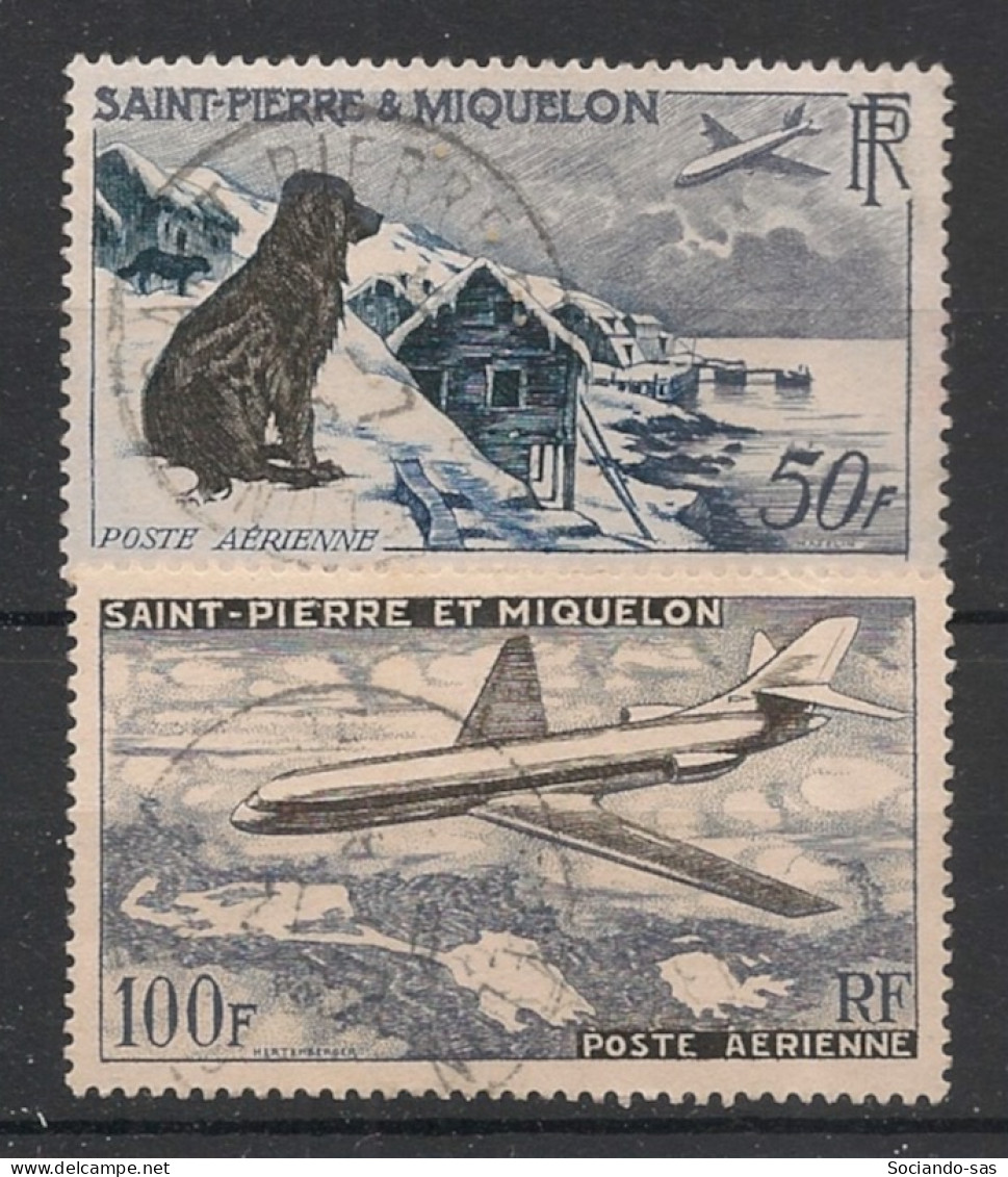 SPM - 1957 - Poste Aérienne PA N°YT. 24 Et 25 - Série Complète - Oblitéré / Used - Gebruikt