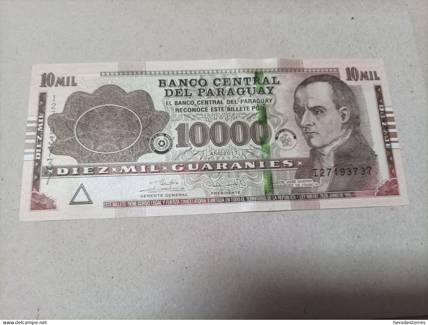 Billete Paraguay, 10000 Guaranies, Año 2017, UNC - Paraguay