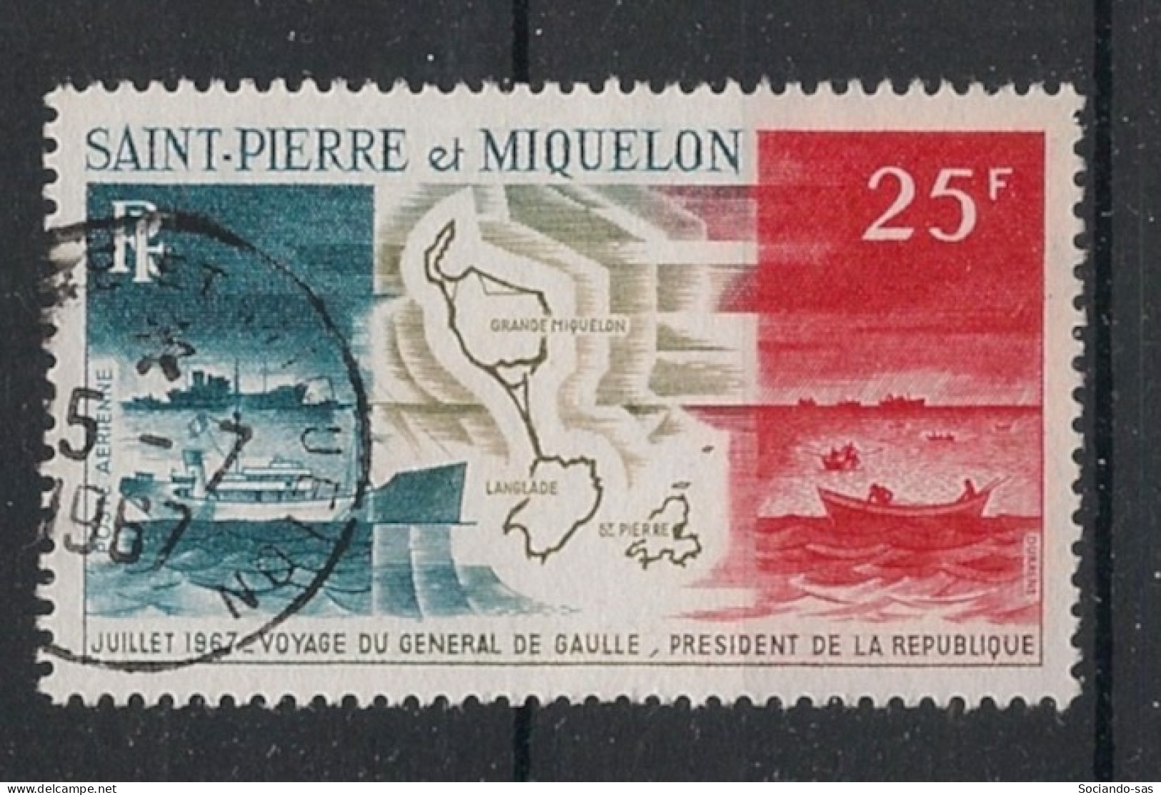 SPM - 1967 - Poste Aérienne PA N°YT. 38 - Voyage Du Général De Gaulle - Oblitéré / Used - Gebraucht