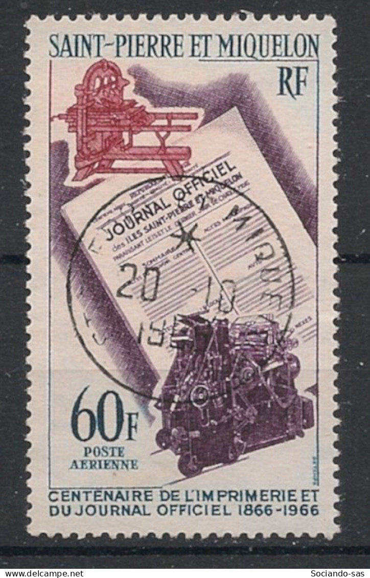 SPM - 1966 - Poste Aérienne PA N°YT. 37 - Imprimerie - Oblitéré / Used - Gebraucht