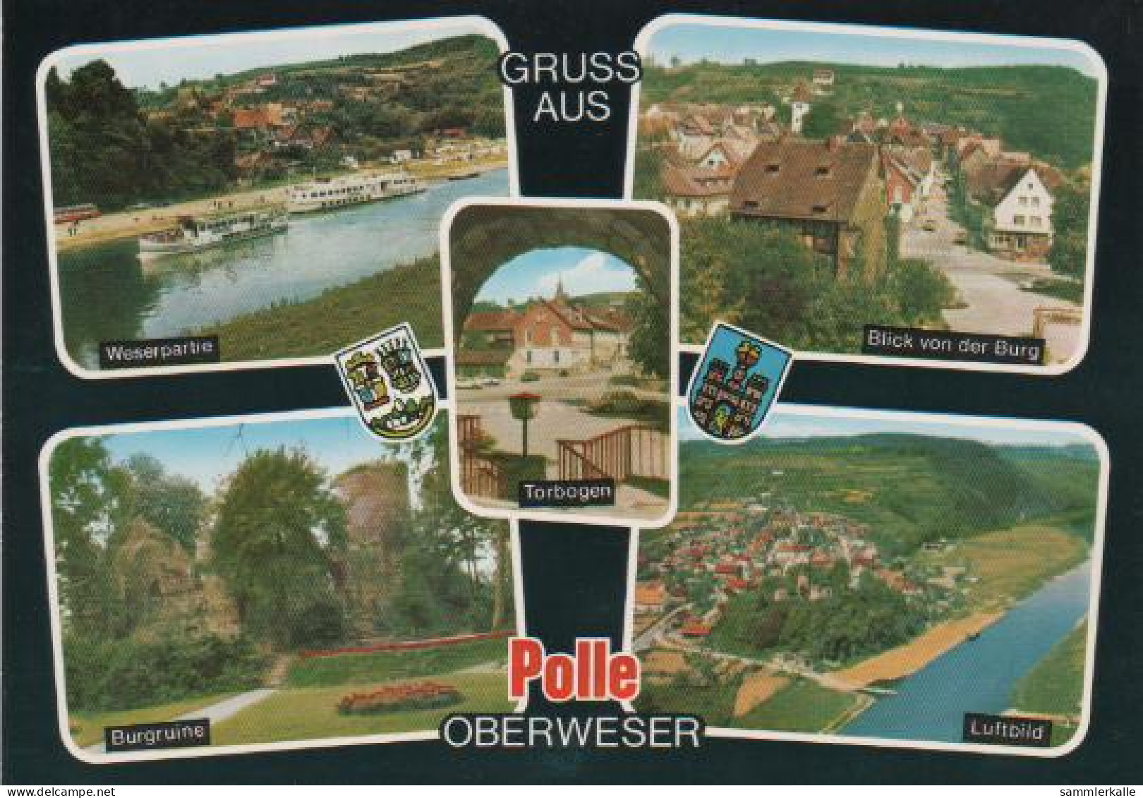 222 - Polle - Weserpartie, Burgruine, Torbogen, Blick Von Der Burg, Luftbild - 1971 - Bodenwerder
