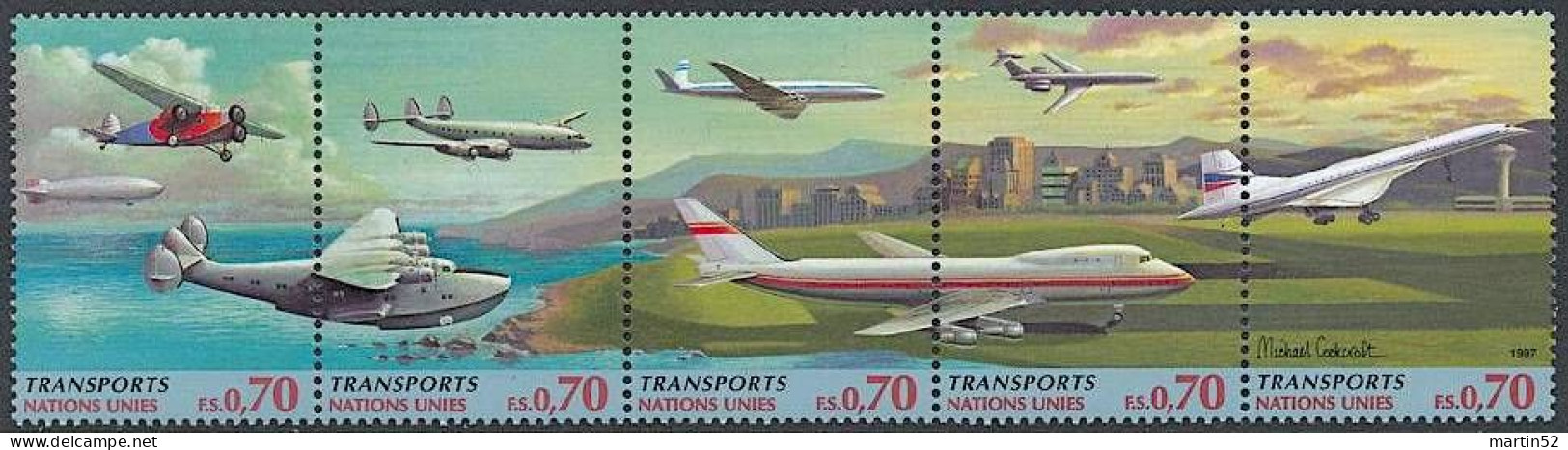 UNO-Genf ONU Genève UN Geneva 1997: TRANSPORTS (Zeppelin Concorde DO-X Etc) Zu 321-325  Mi 314-318 ** MNH (Zu CHF 10.00) - Concorde