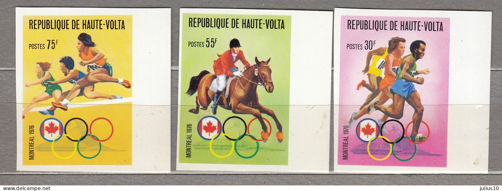 HAUTE VOLTA Imperforated 1976 Sport Olympic Games Mi 617-619, Sc 390-392 MNH (**) #33948 - Estate 1976: Montreal