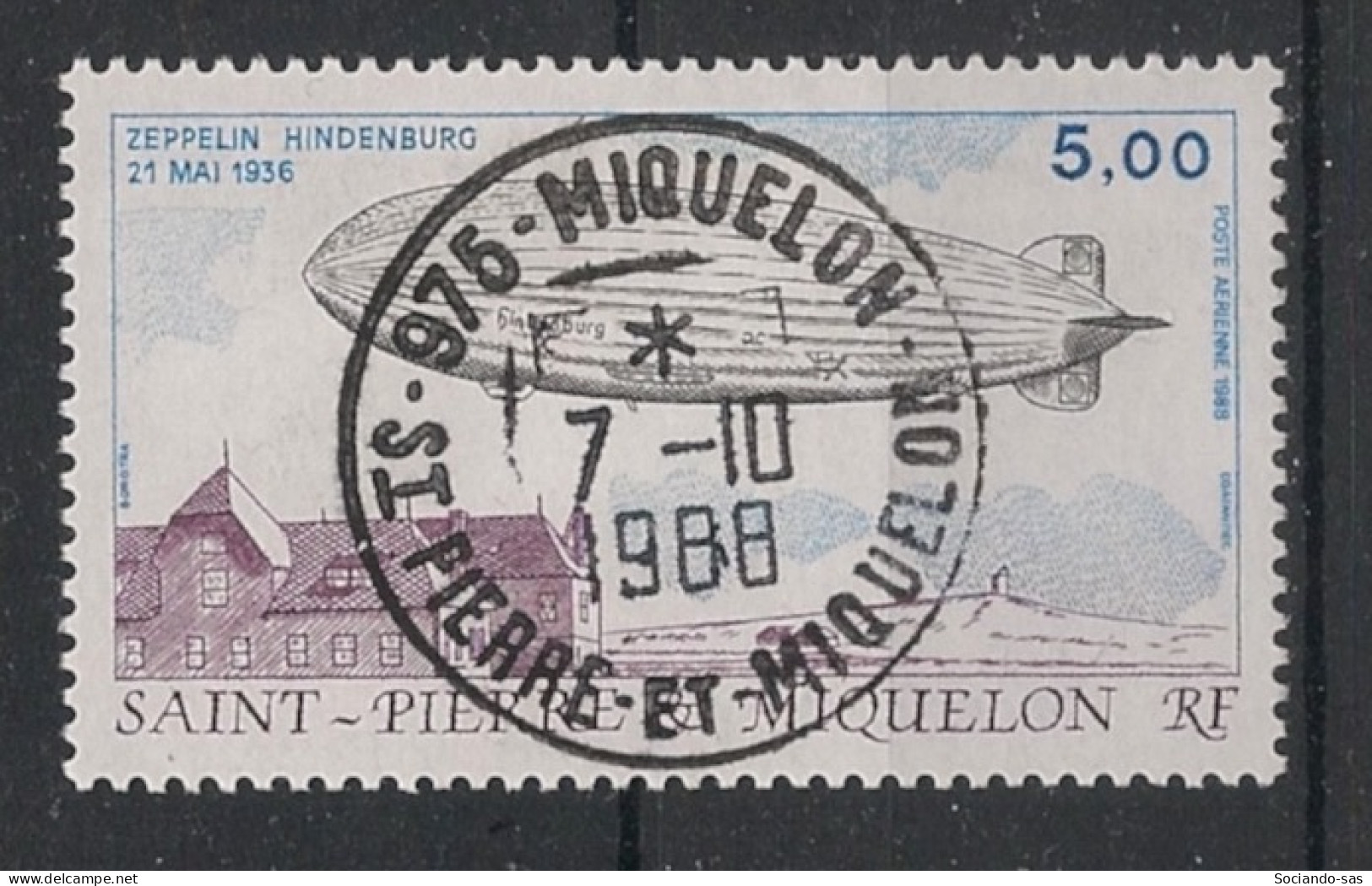 SPM - 1988 - Poste Aérienne PA N°YT. 66 - Zeppelin - Oblitéré / Used - Gebruikt