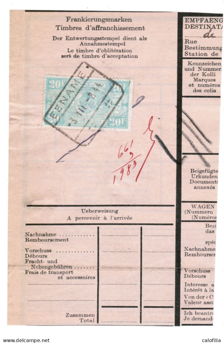 Fragment Bulletin D'expedition, Obliterations Centrale Nettes EENAME - Gebraucht