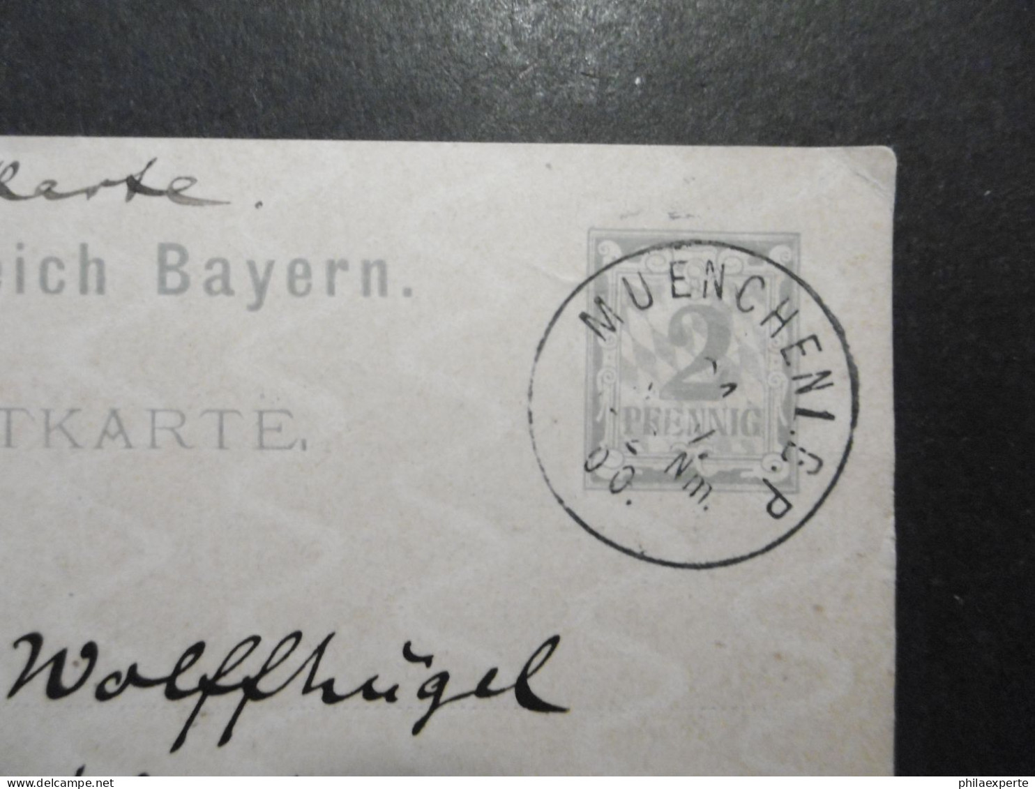 Bayern GA Karte(wie P48) Mit Zudruck Des Kriegsgerichtsrates 1900 An Stabsarzt Wolffhügel In China-seltene Incoming Mail - Covers & Documents