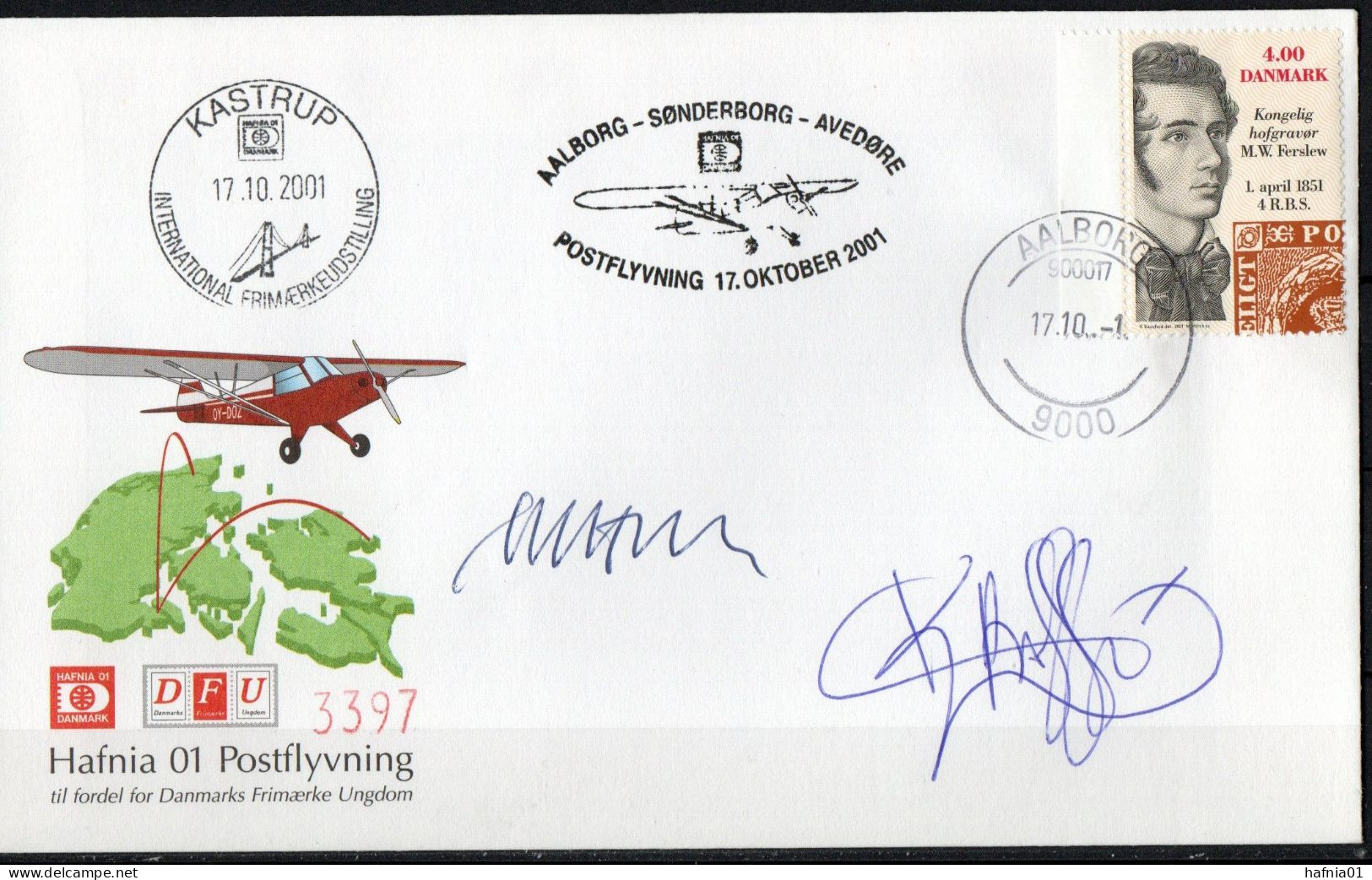 Martin Mörck. Denmark 2001. 150 Anniv Danish Stamps. Michel 1273 On Cover. Special Cancel And Cachet. Signed. - Storia Postale