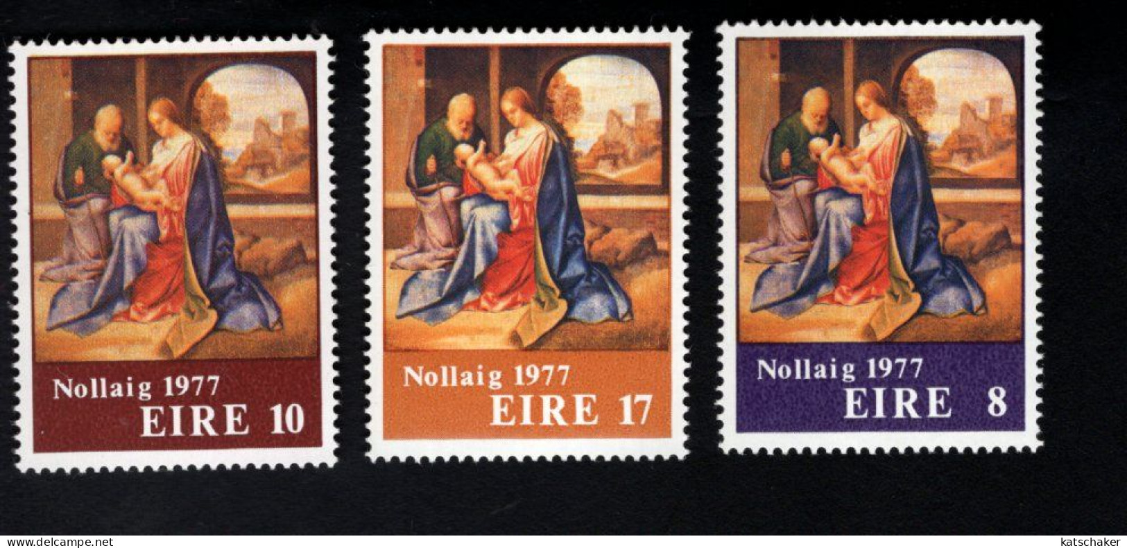 2002467263 1977 SCOTT  423 425  (XX) POSTFRIS  MINT NEVER HINGED - CHRISTMAS - HOLY FAMILY BY GIORGIONE - Unused Stamps