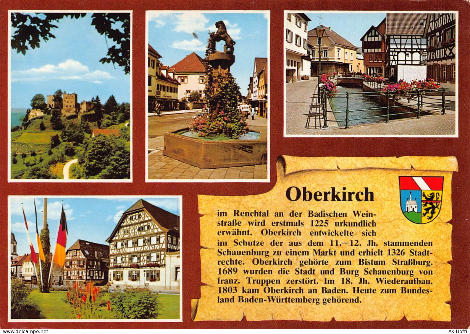 OBERKIRCH Im Renchtal (Schwarzwald) - Mehrbildkarte Mit Chronik - Oberkirch
