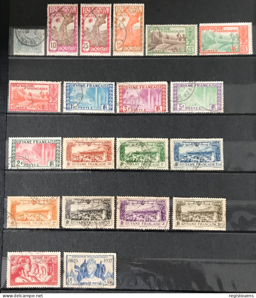 Lot De 20 Timbres Oblitérés Guyane Française - Gebraucht