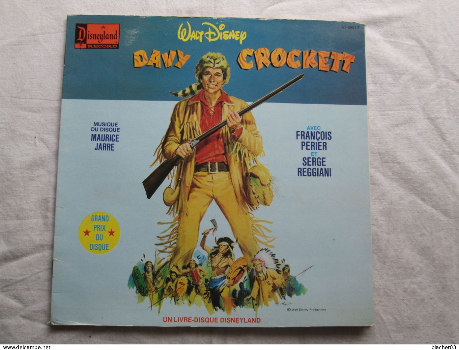 WALT DISNEY - Livre-disque 33 Tours (DAVY CROCKETT) - Niños