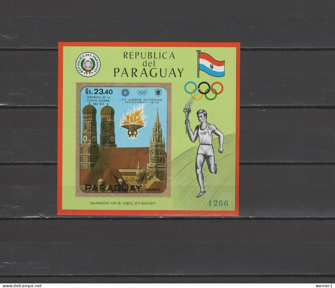 Paraguay 1970 Olympic Games Munich S/s MNH - Summer 1972: Munich