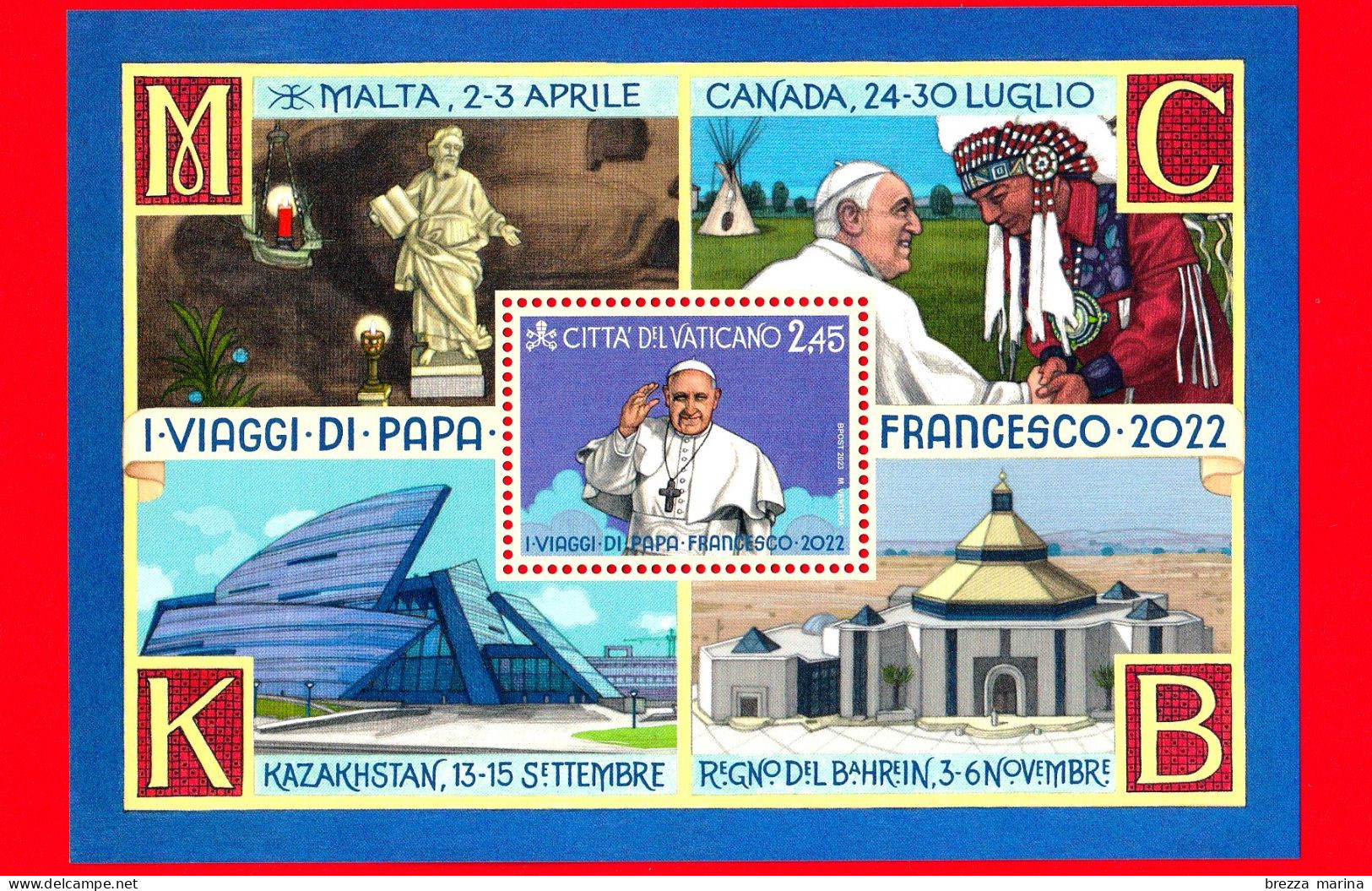 Nuovo - MNH - VATICANO - 2023 - I Viaggi Di Papa Francesco Nel 2022 - Foglietto – 2.45 - Blocs & Feuillets