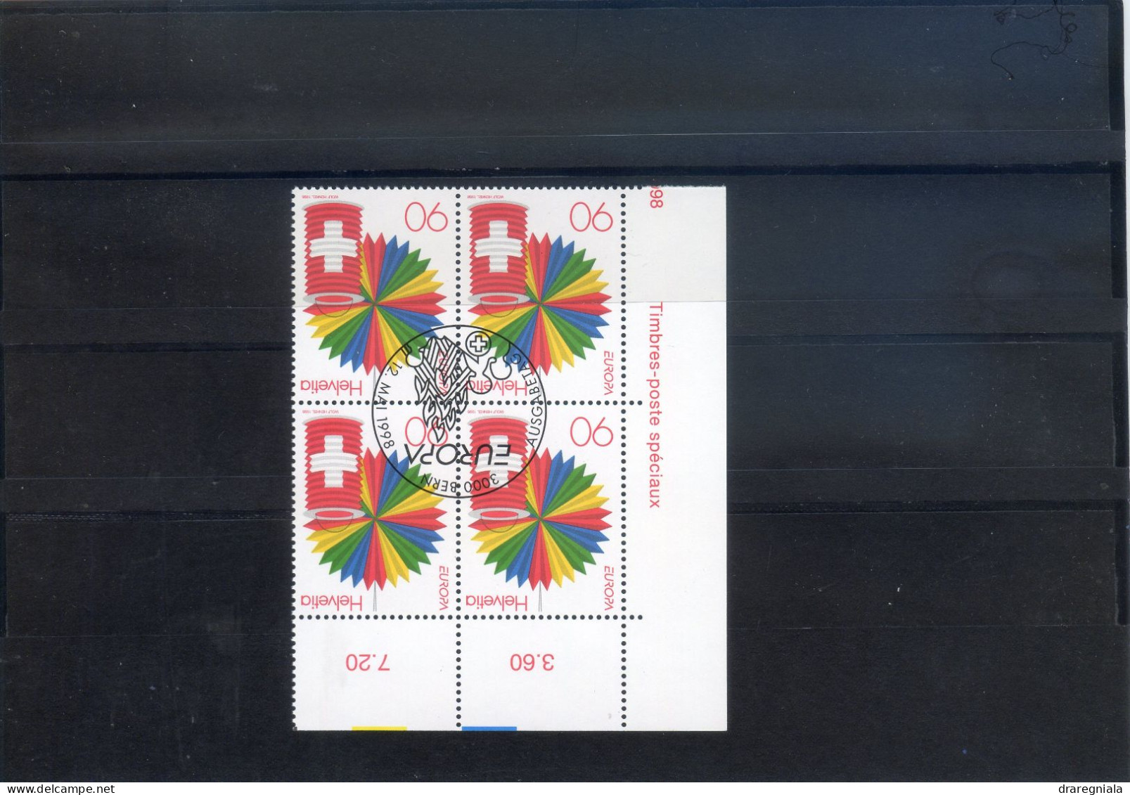 Bloc De 4 EUROPA HELVETIA SUISSE Oblitération 3000 BERN 12/05/1998 - Used Stamps
