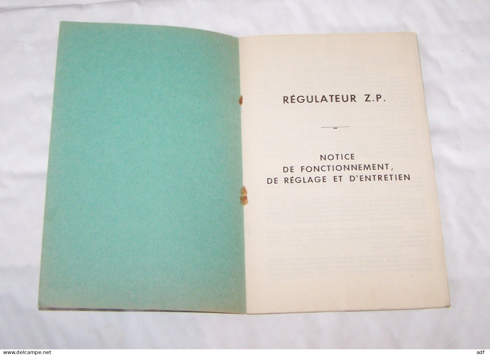 NOTICE DE FONCTIONNEMENT DE REGLAGE ET D'ENTRETIEN VENDEUVRE REGULATEUR ZP, MOTEURS DIESEL VENDEUVRE - Tractors