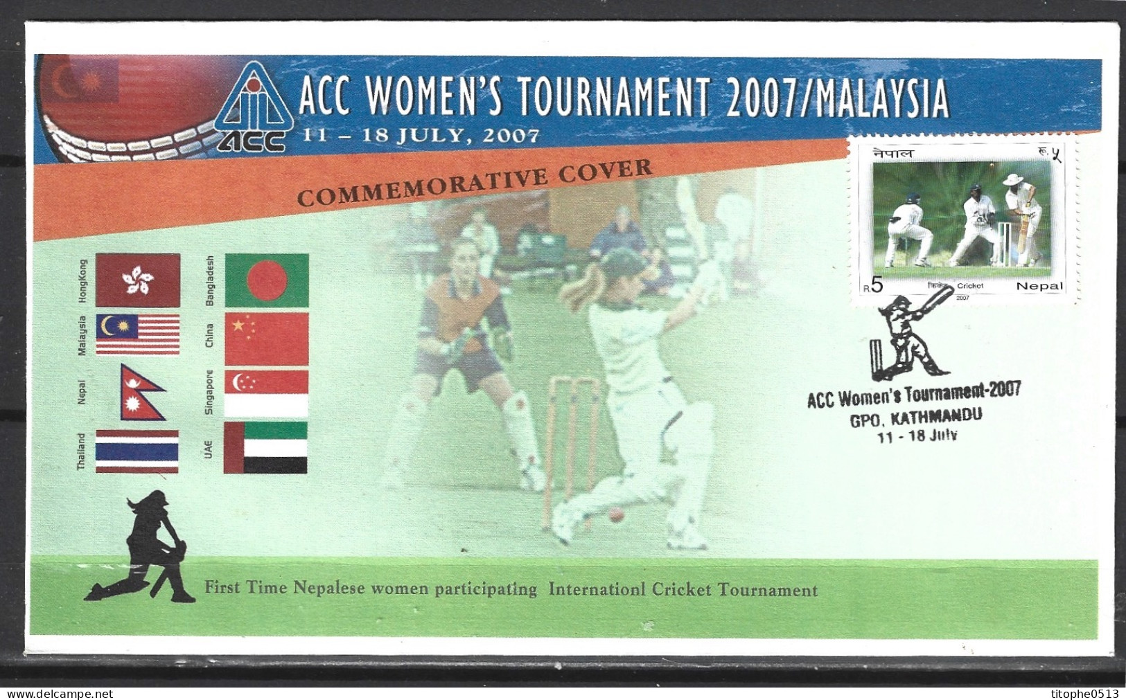 NEPAL. Enveloppe Commémorative De 2007. ACC Women’s Tournament 2007. - Cricket