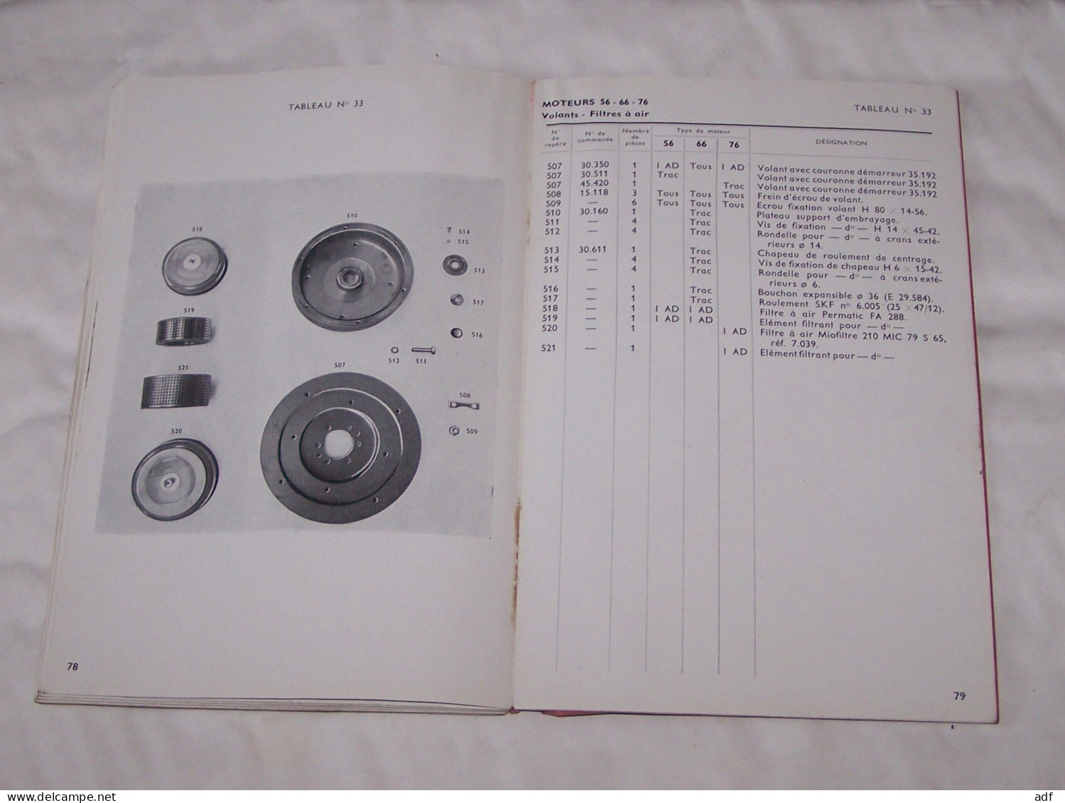 CATALOGUE DE PIECES DE RECHANGE MOTEURS VENDEUVRE TYPES 56 - 66 - 76