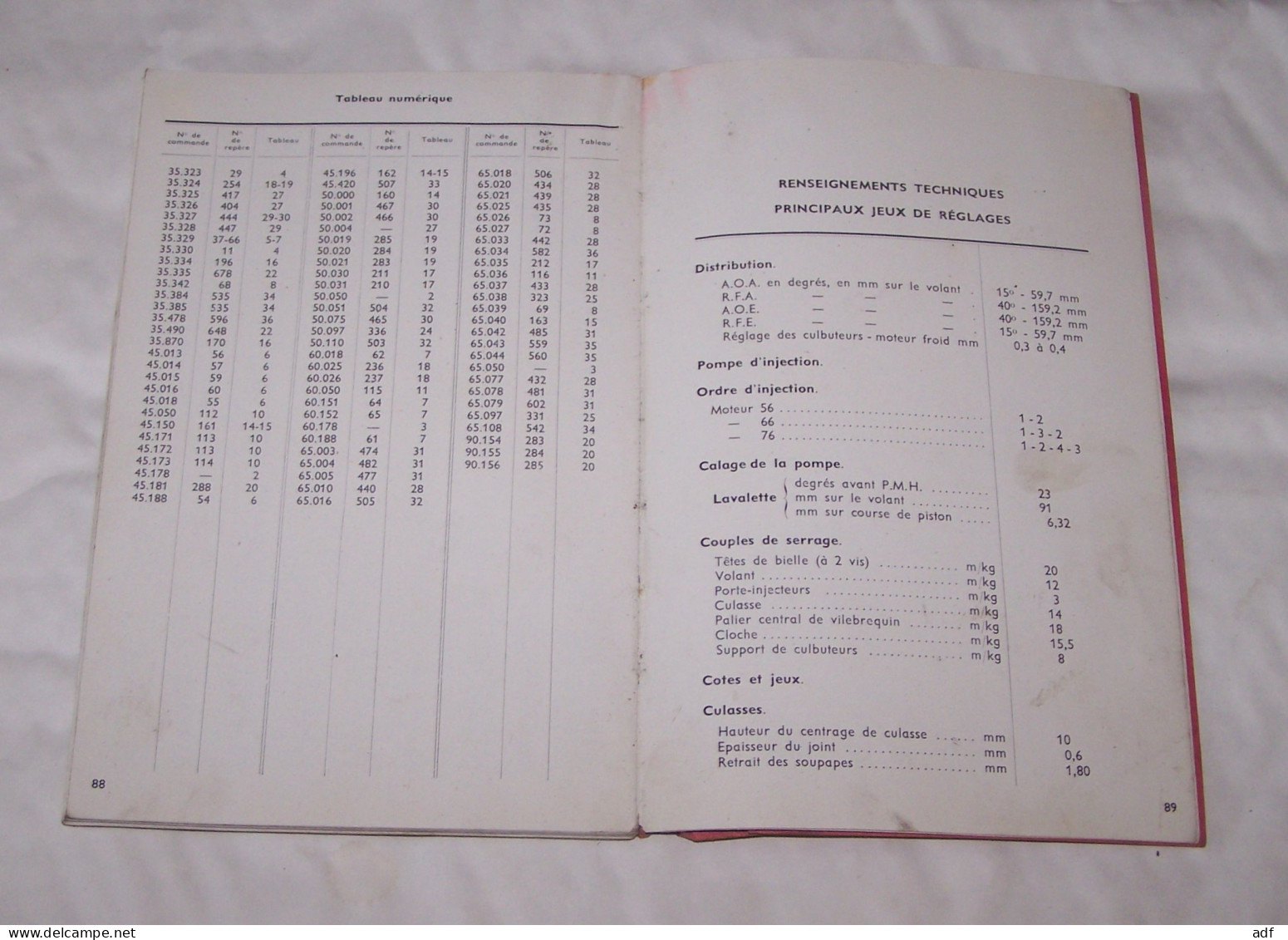 CATALOGUE DE PIECES DE RECHANGE MOTEURS VENDEUVRE TYPES 56 - 66 - 76