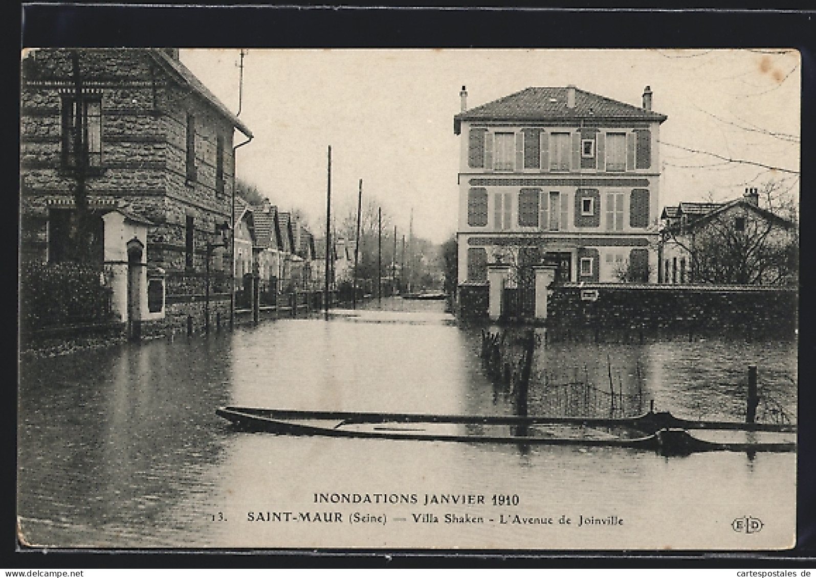 AK Saint-Maur, Inondations 1910, Villa Shaken, L`Avenue De Joinville  - Überschwemmungen