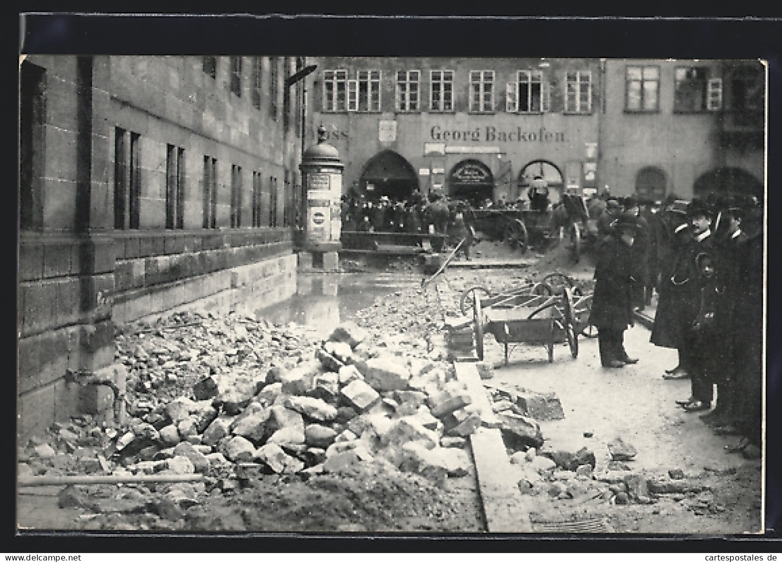 AK Nürnberg, Augustinerstrasse Nach Der Hochwasser-Katastrophe 1909  - Overstromingen