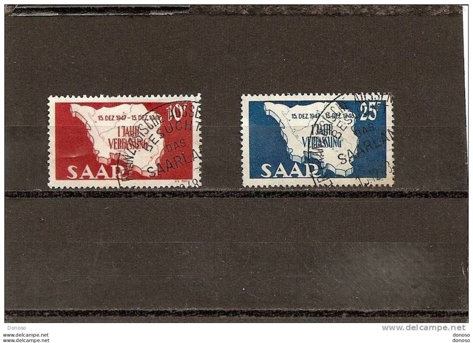 SARRE 1948 CONSTITUTION Yvert 248-249 Oblitérés, Used Cote : 11 Euros - Usados