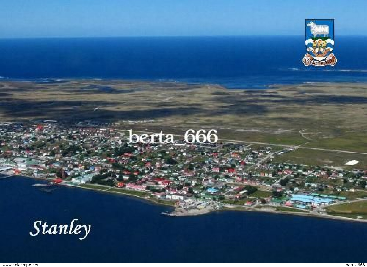 Falklands Islands Stanley Aerial View Malvinas New Postcard - Islas Malvinas
