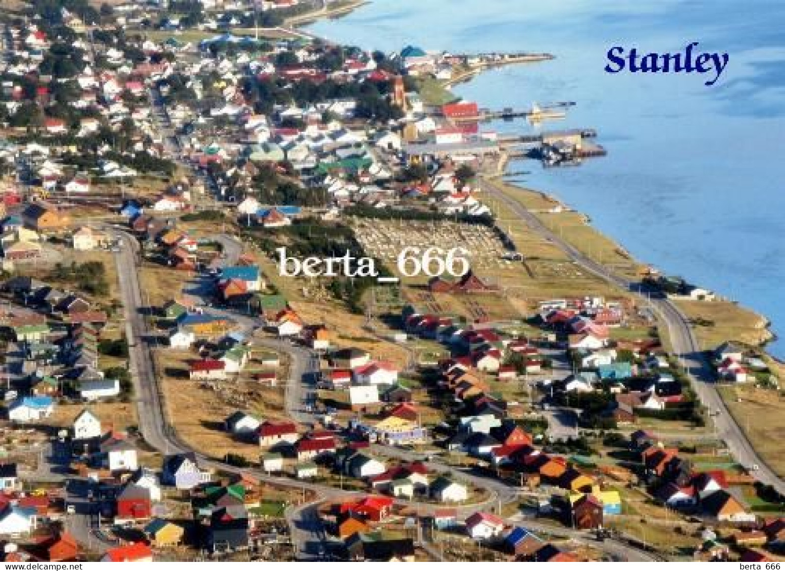 Falklands Islands Stanley Aerial View Malvinas New Postcard - Falklandeilanden