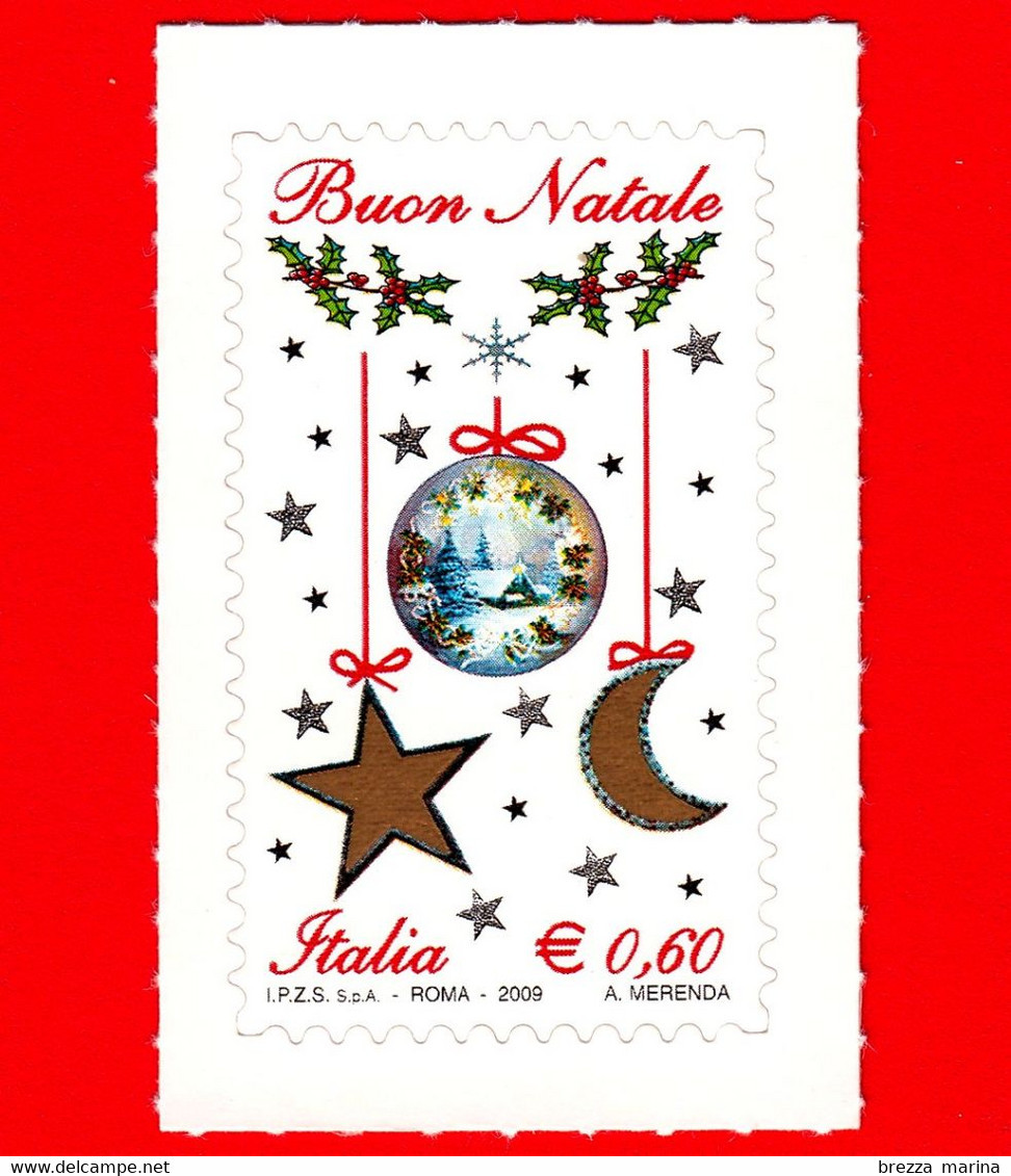 Nuovo - MNH - ITALIA - 2009 - Natale -  Addobbi Natalizi - Adesivo - 0,60 - 2001-10: Neufs