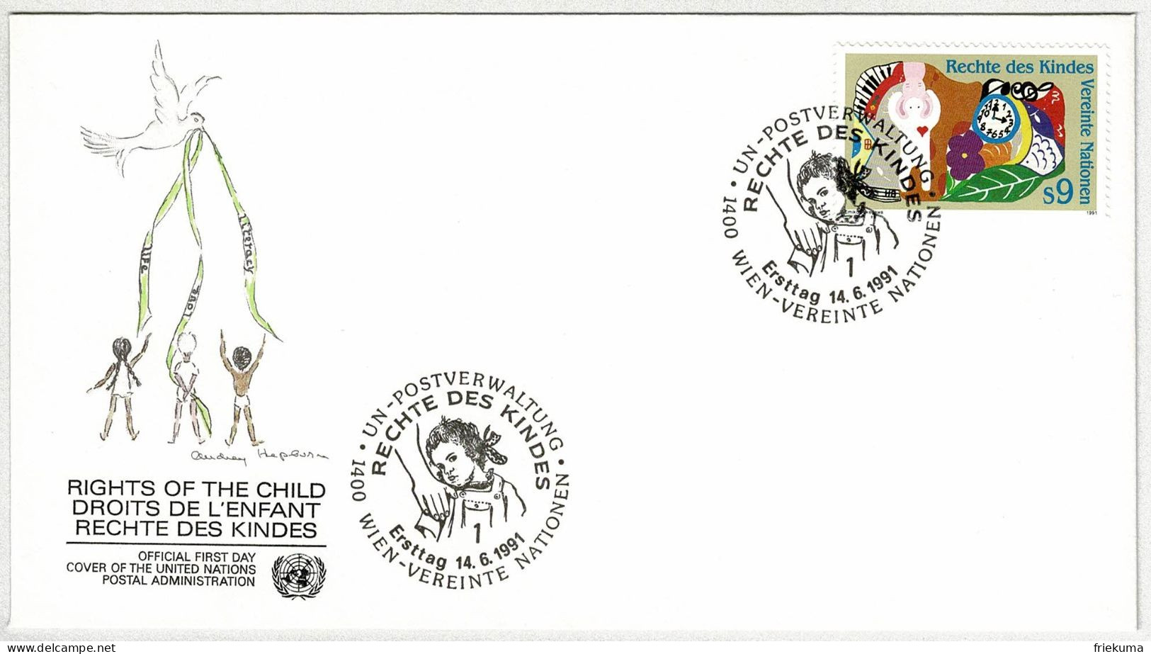 UNO Wien 1991, FDC Rechte Des Kindes / Droits De L'enfant, Rights Of The Child - Other & Unclassified
