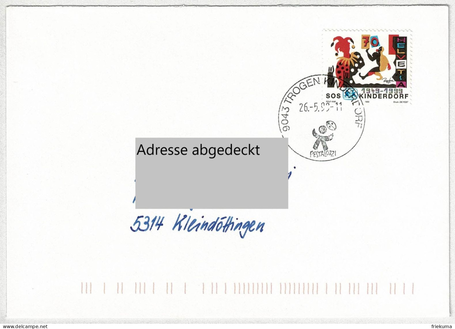 Schweiz / Helvetia 1999, Brief Trogen Kinderdorf - Kleindöttingen, Pestalozzi - Otros & Sin Clasificación