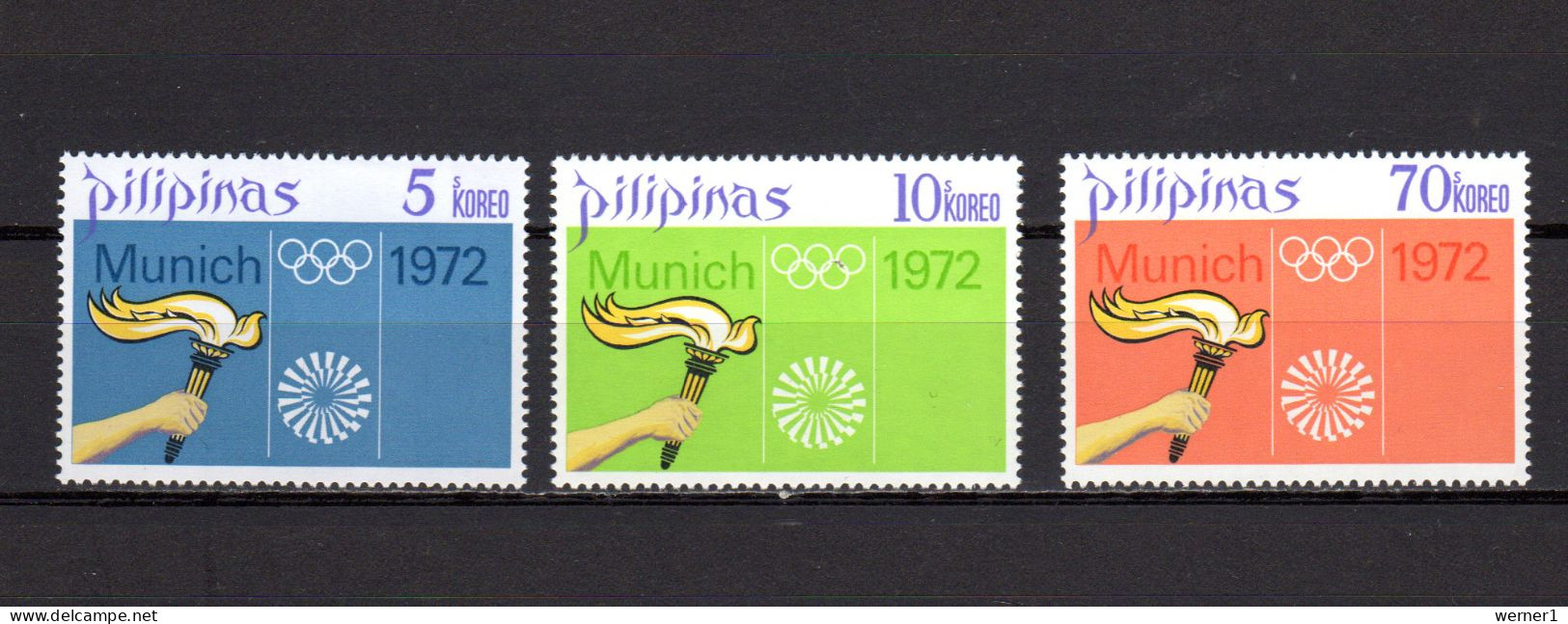 Philippines 1972 Olympic Games Munich Set Of 3 MNH - Verano 1972: Munich