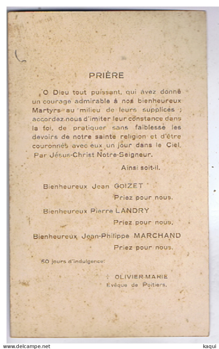 RELIGION - TROS BIENHEUREUX - Jean Goizet - Pierre Landry - Jean-Philippe Marchand - Matyrisés En 1792 - Sonstige & Ohne Zuordnung
