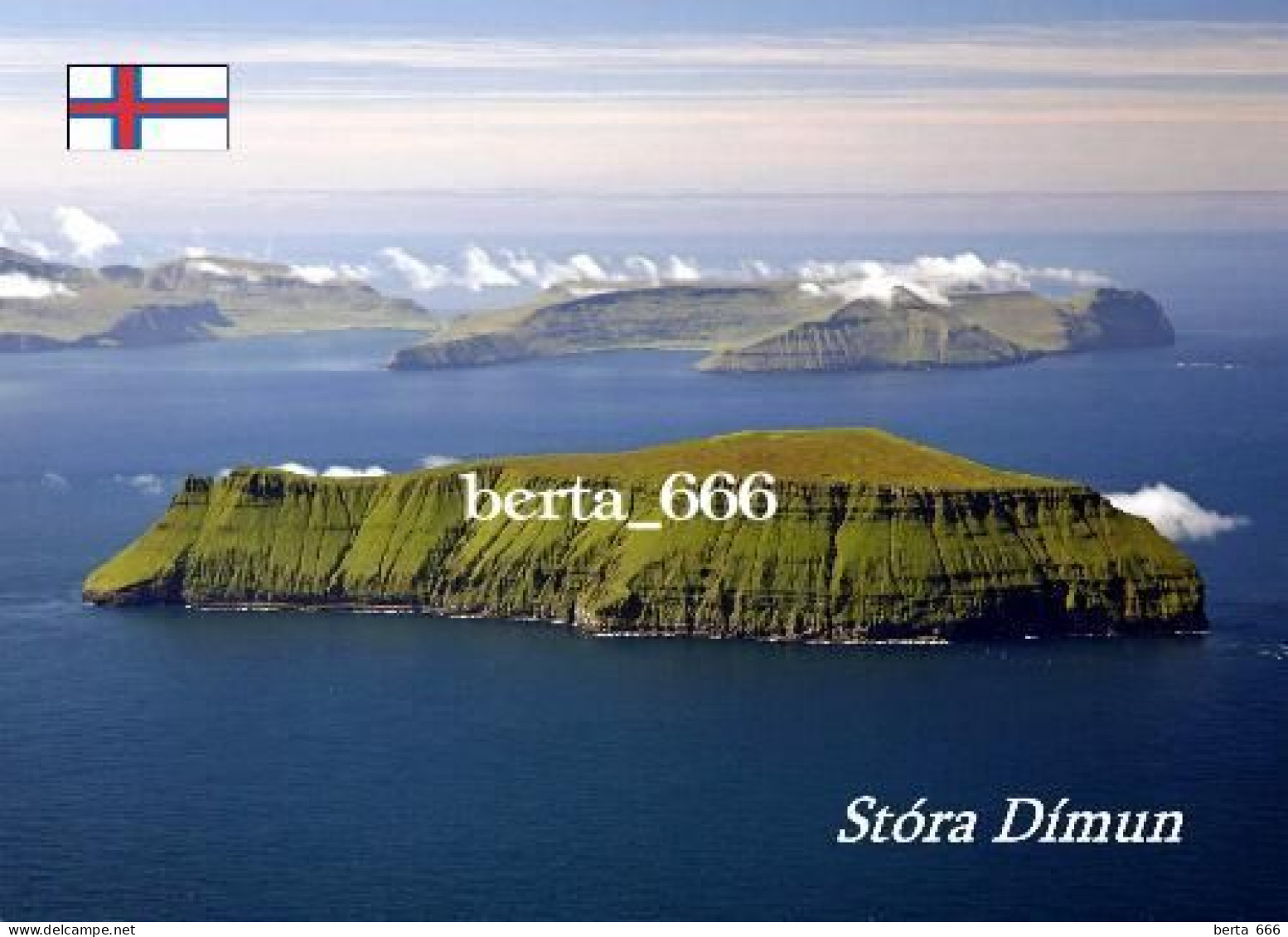 Faroe Islands Stora Dimun Island Aerial View New Postcard - Isole Faroer