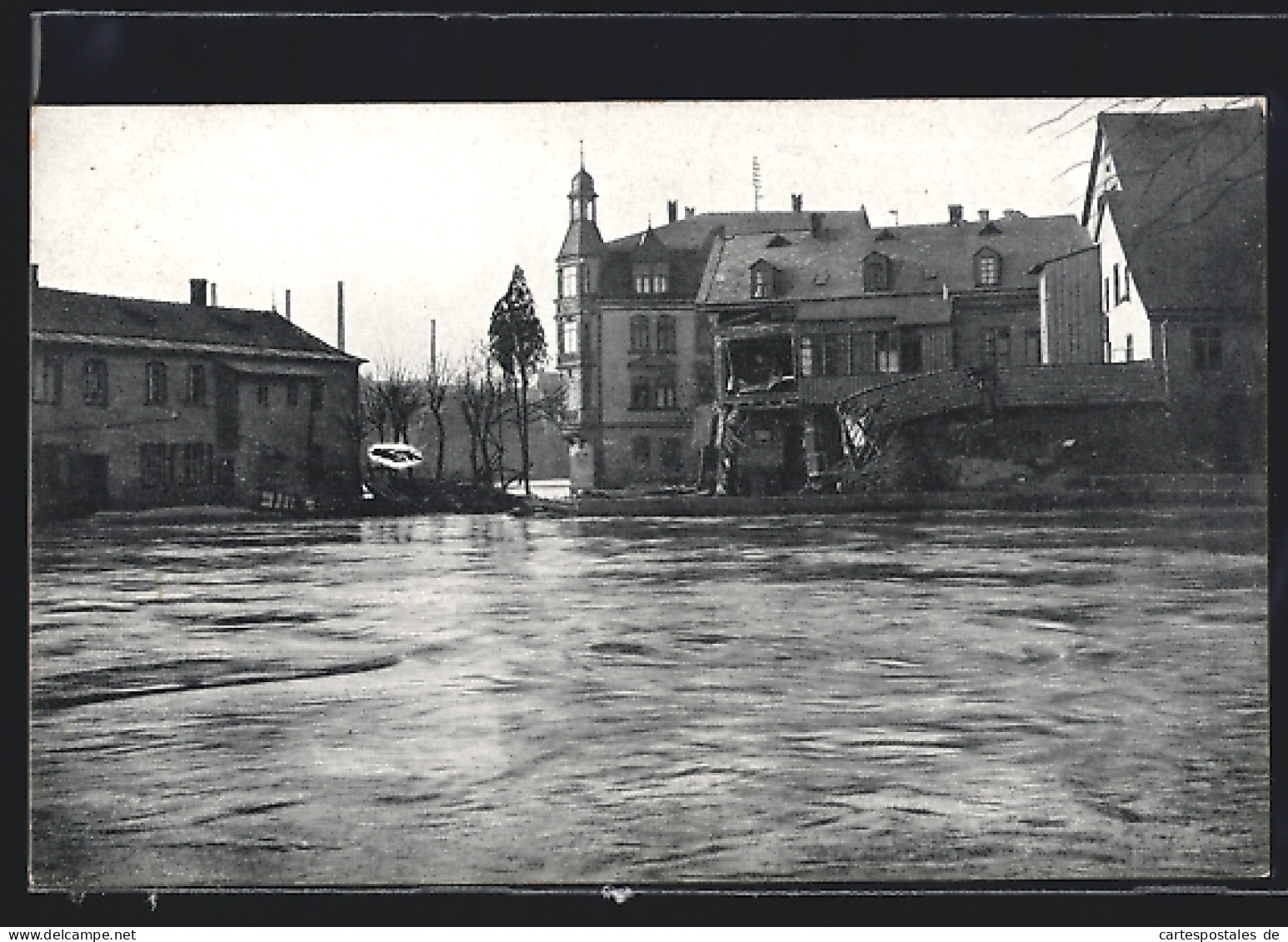 AK Hochwasser Nürnberg Am 05. Februar 1909, Hauseinsturz - Kleinweidenmühle  - Floods