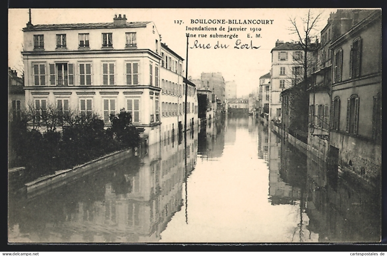 AK Boulogne-Billancourt, Inondations 1910, Une Rue Submergée  - Overstromingen