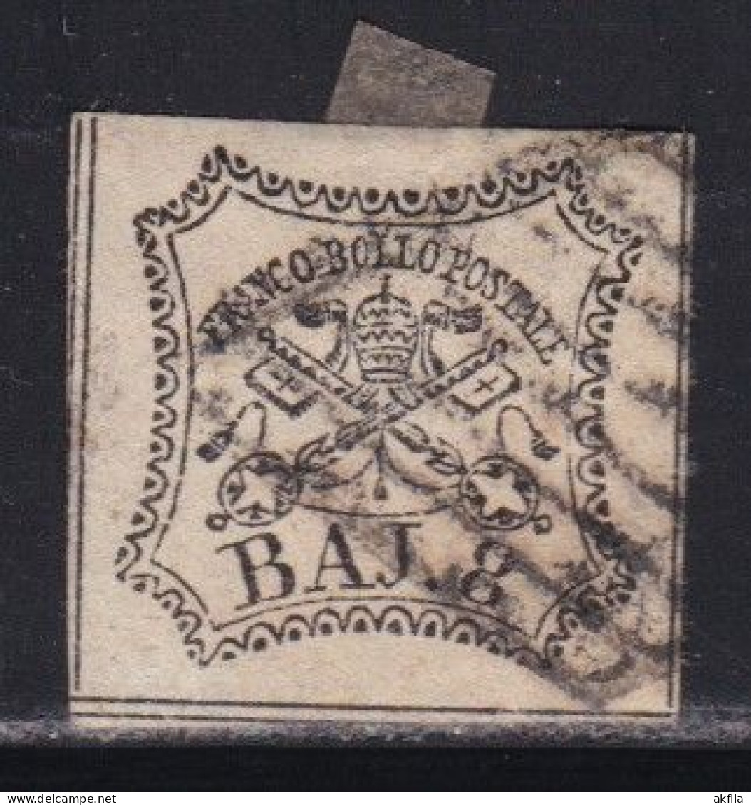 Italy Ecclesiastical State 1852 BAJ 8 Used Michel 8. - Etats Pontificaux