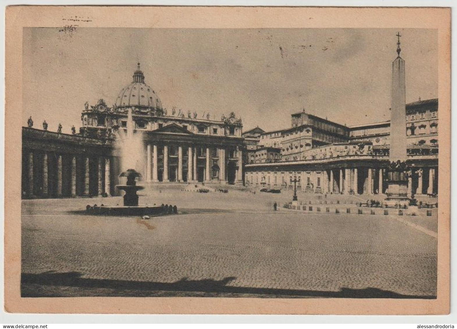 Cartolina Viaggiata Affrancata Roma Piazza San Pietro 1946 Francobollo 2 Lire - San Pietro