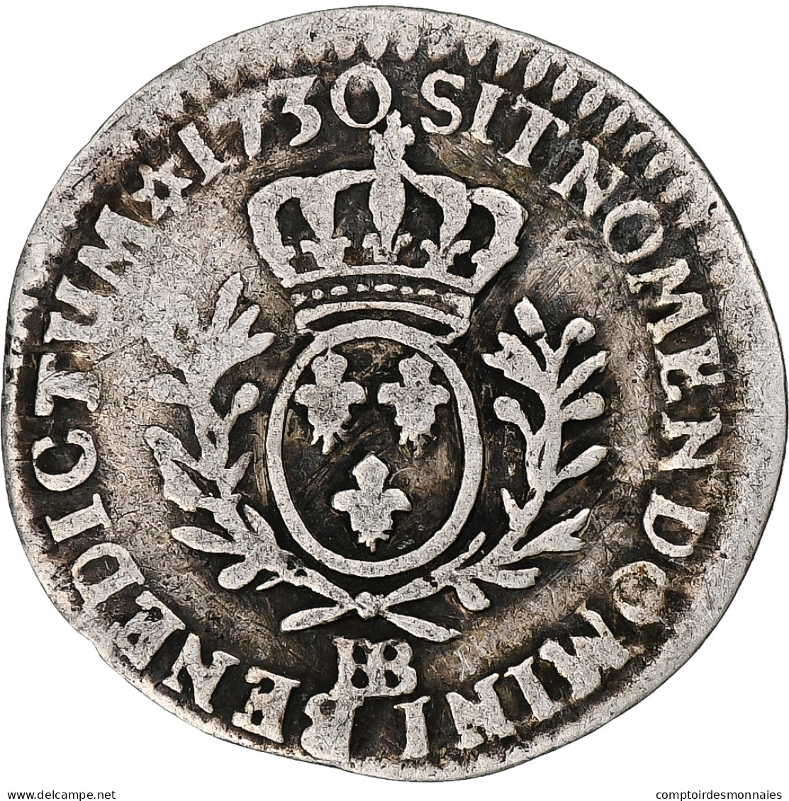 France, Louis XV, 1/20 Ecu Aux Branches D'olivier, 1730, Strasbourg, Argent, B+ - 1715-1774 Louis  XV The Well-Beloved