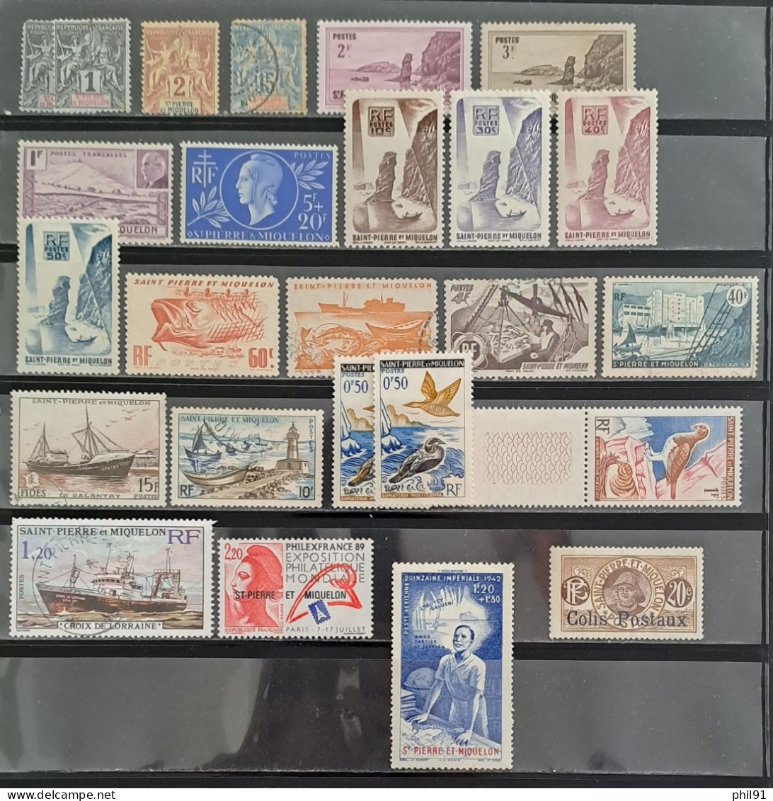 SAINT PIERRE ET MIQUELON    Petit Lot De Timbres Neufs Et Oblitérés - Verzamelingen & Reeksen