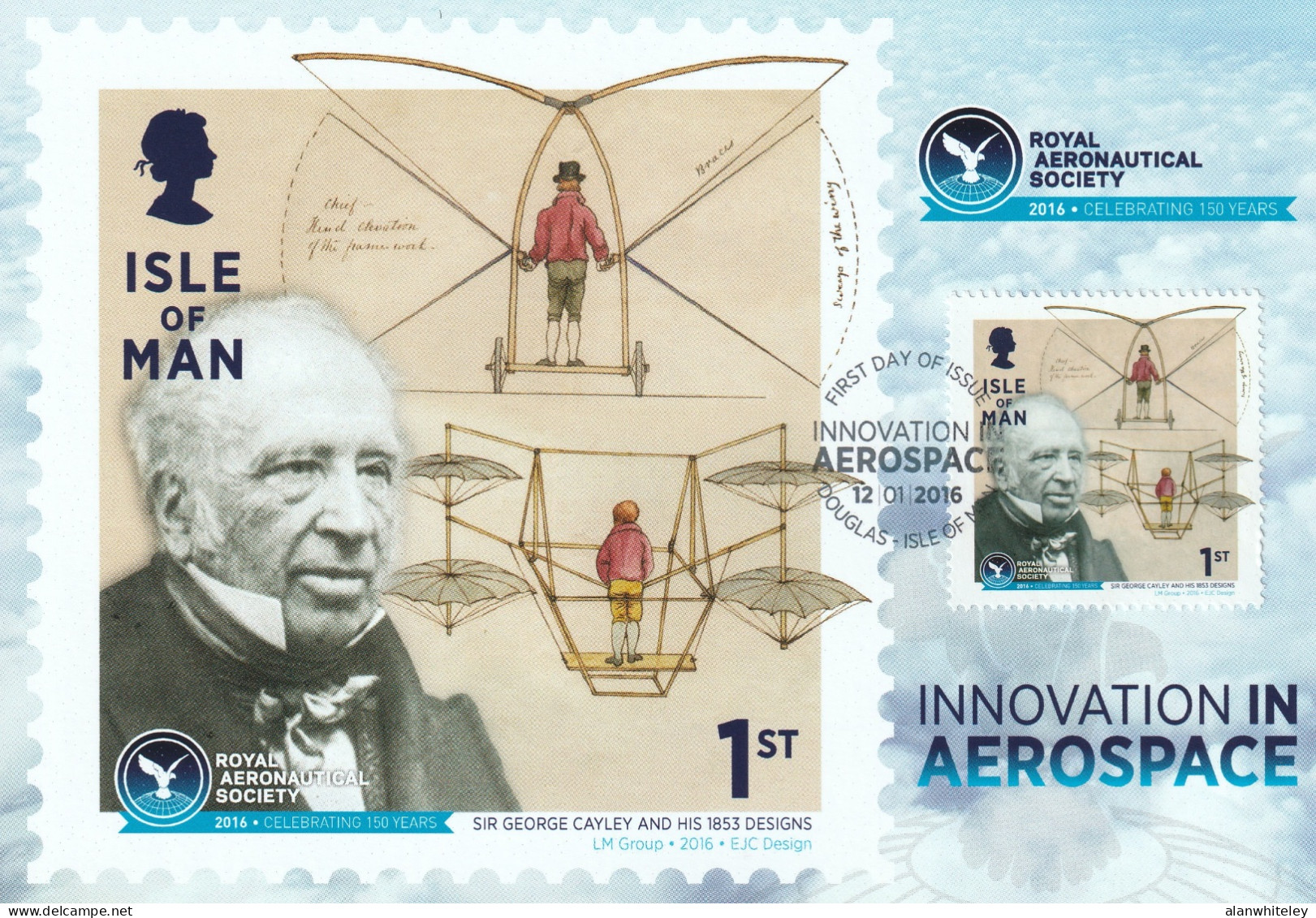 ISLE OF MAN 2016 150th Anniversary Of The Royal Aeronautical Society: Set Of 8 Maximum Cards CANCELLED - Isle Of Man