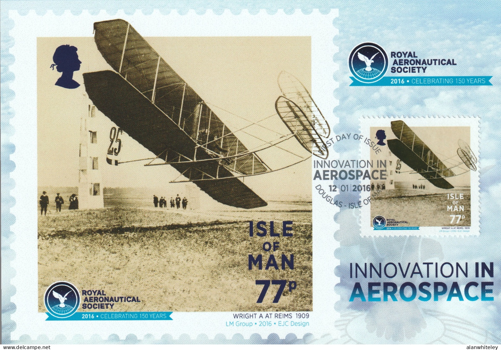 ISLE OF MAN 2016 150th Anniversary Of The Royal Aeronautical Society: Set Of 8 Maximum Cards CANCELLED - Man (Eiland)