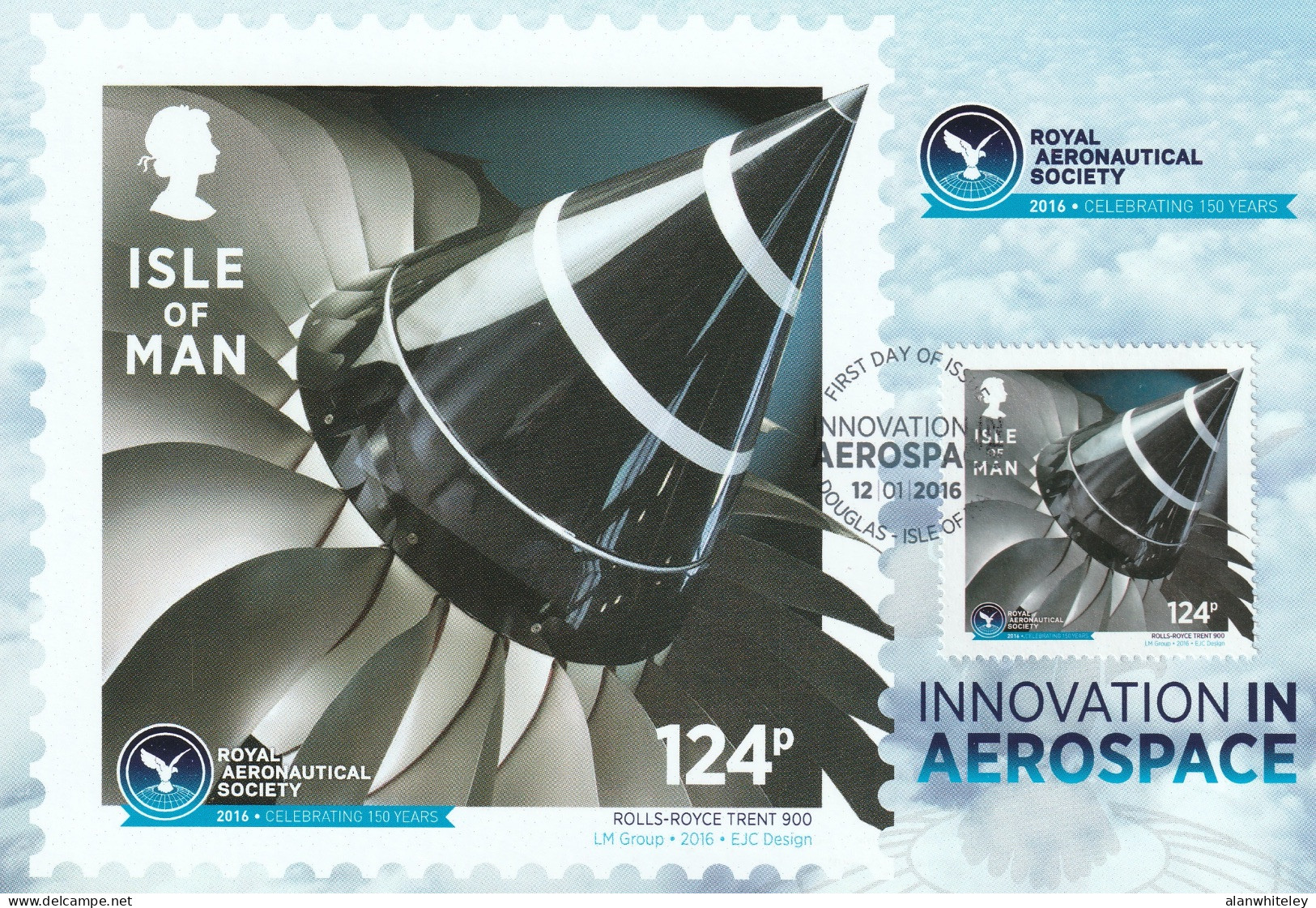 ISLE OF MAN 2016 150th Anniversary of the Royal Aeronautical Society: Set of 8 Maximum Cards CANCELLED