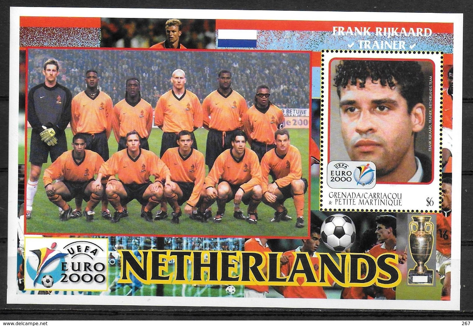 GRENADE CARRIACOU  BF ( Pays Bas )  * * Euro 2000 Football  Soccer Fussball Rijkaard - Europees Kampioenschap (UEFA)