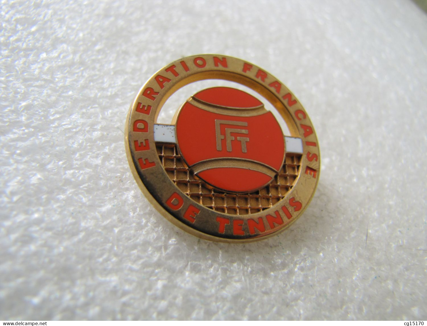 NO PIN'S  BROCHE   F F T  FEDERATION FRANÇAISE DE TENNIS  BALLE  ORANGE  Zamak  BALLARD - Tennis