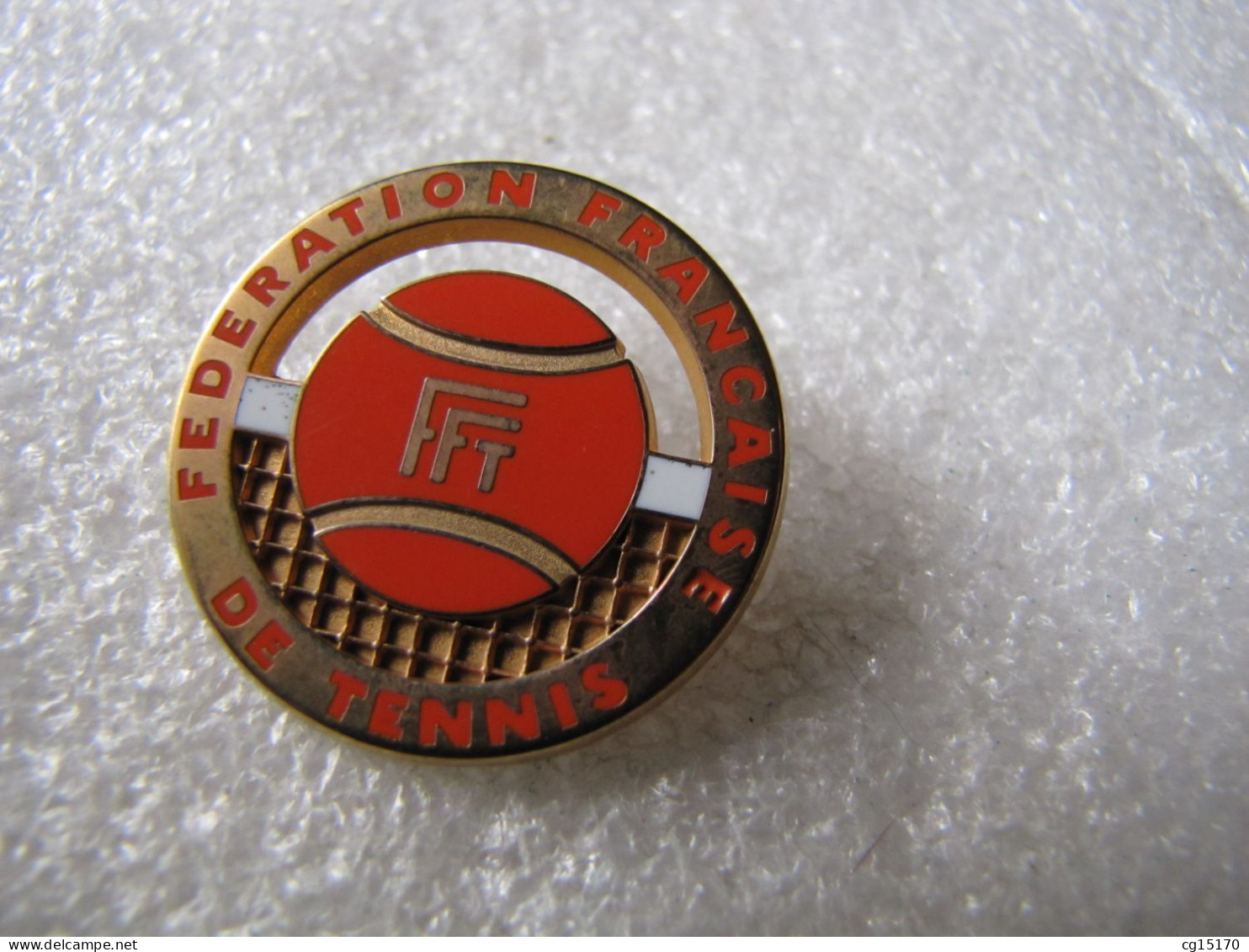 NO PIN'S  BROCHE   F F T  FEDERATION FRANÇAISE DE TENNIS  BALLE  ORANGE  Zamak  BALLARD - Tennis