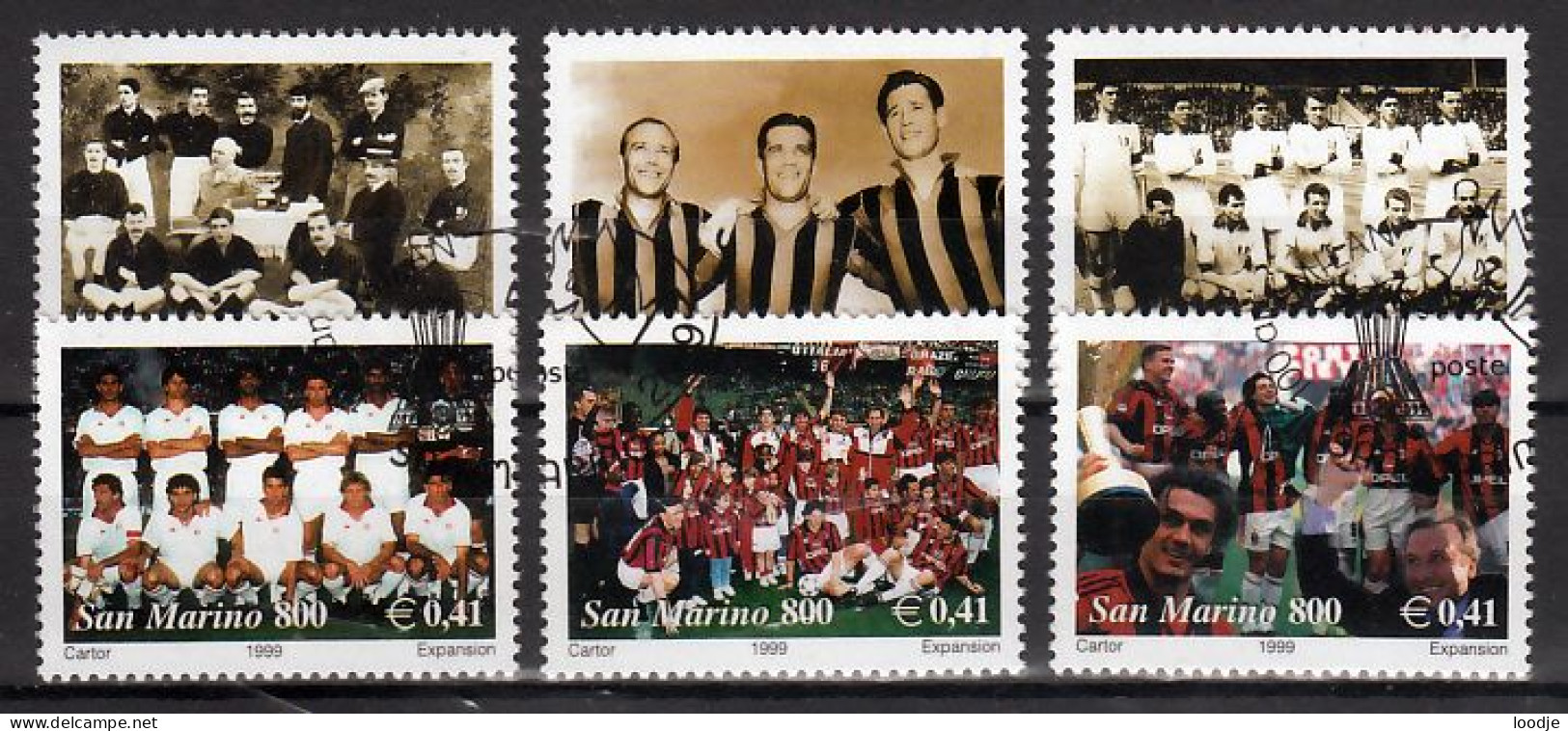 San Marino Mi 1856,1861 Voetbalclub Milaan 100 Jaar  Gestempeld - Used Stamps