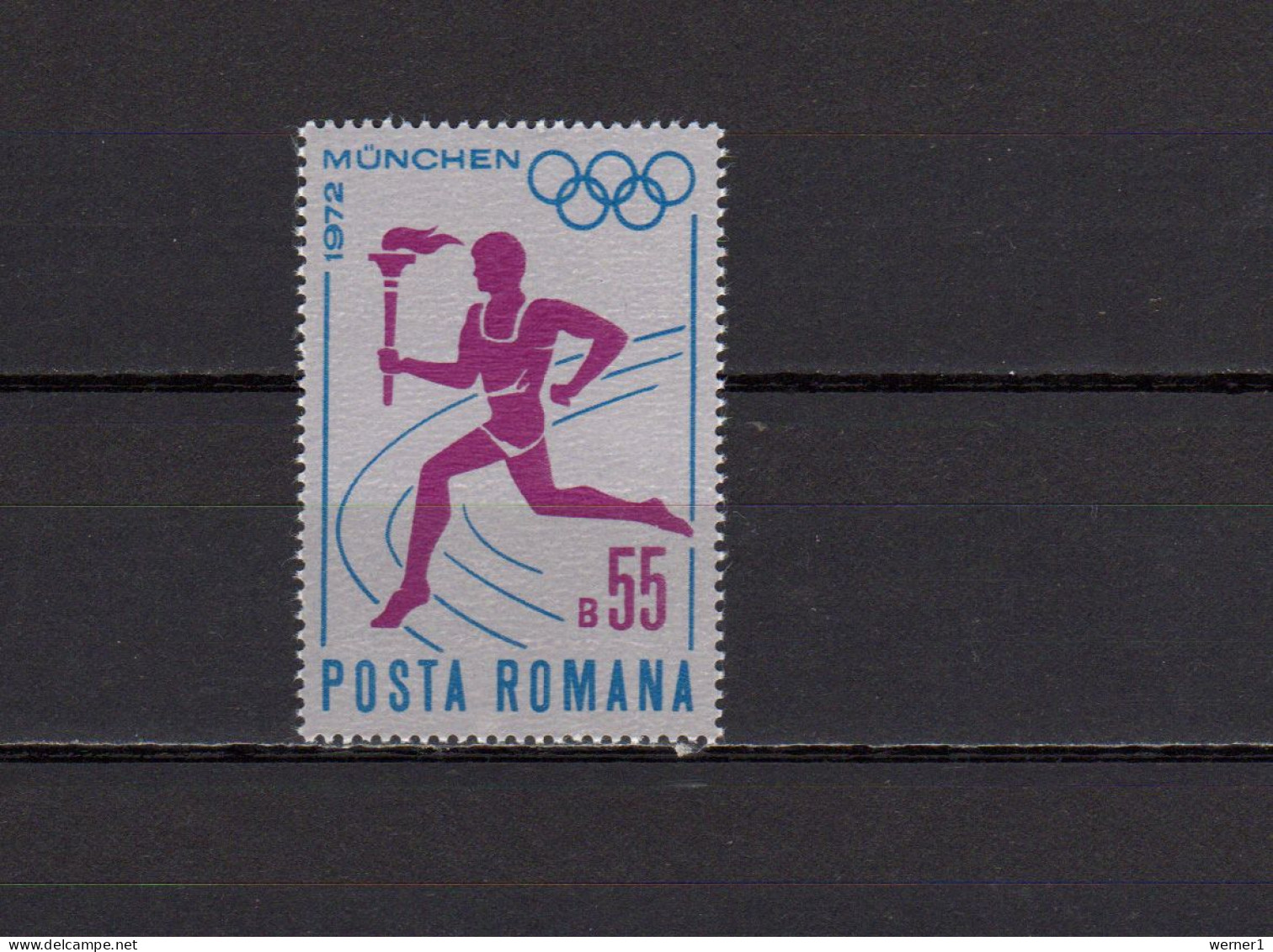 Romania 1972 Olympic Games Munich, Torch Run Stamp MNH - Ete 1972: Munich