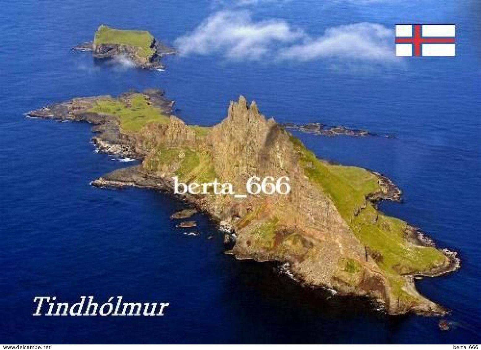 Faroe Islands Tindholmur Islet Aerial View New Postcard - Faeröer